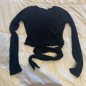Knit wrap top
